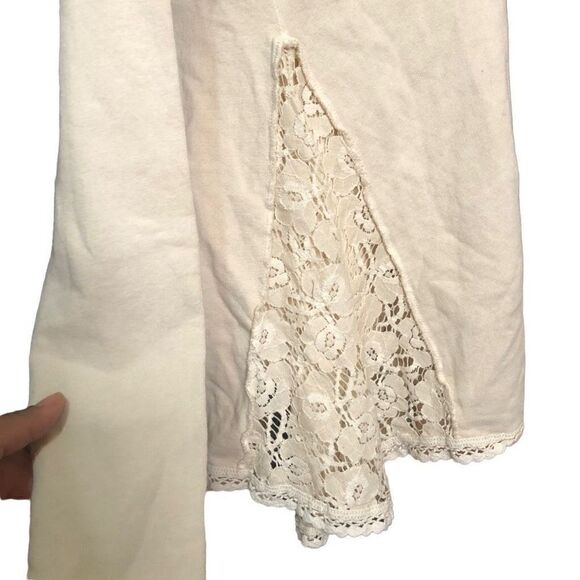 Free People Top Women’s XS Tunic VNeck Fairy Hippie Boho Lace Asymmetrical - Picture 3 of 8